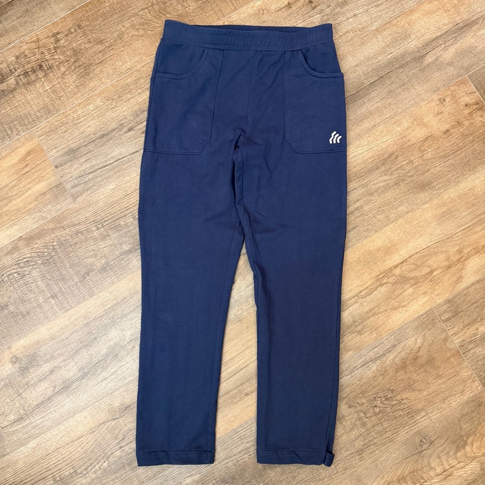 Cuttlefish 100% Organic Cotton Navy Pull-On Knit Pants Unisex S Pockets Joggers